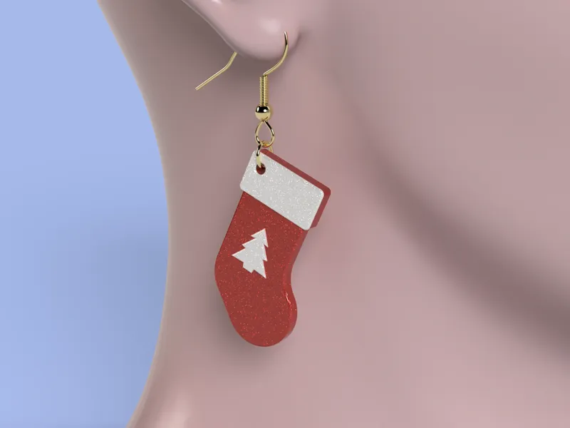 Christmas stocking earrings
