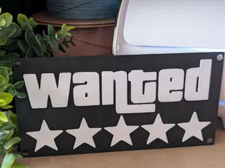 GTA Wanted Door Sign/ Wall Art