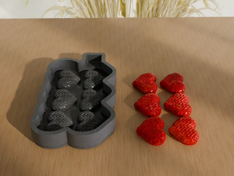 Knitted Hearts Silicone Mold Matrix