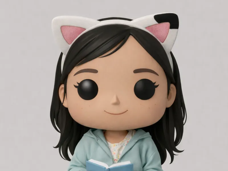 Pop Figure Little girl wearing Gabby Cat Ears