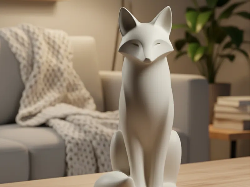 Minimalist Fox Sculpture – Modern Home Decor