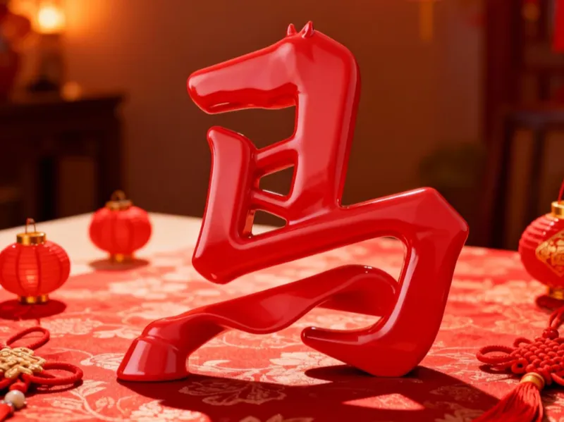 一马当先文字雕塑摆件