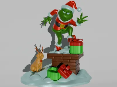 Grinch – Christmas Diorama Tree Ornament 