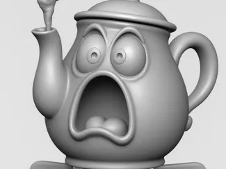 Steaming Tea Pot "Yelling"