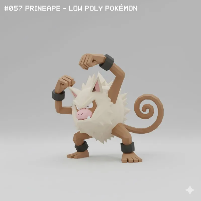 #057 Primeape – Low Poly Pokémon