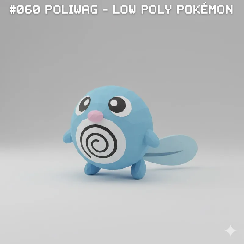 #060 Poliwag – Low Poly Pokémon