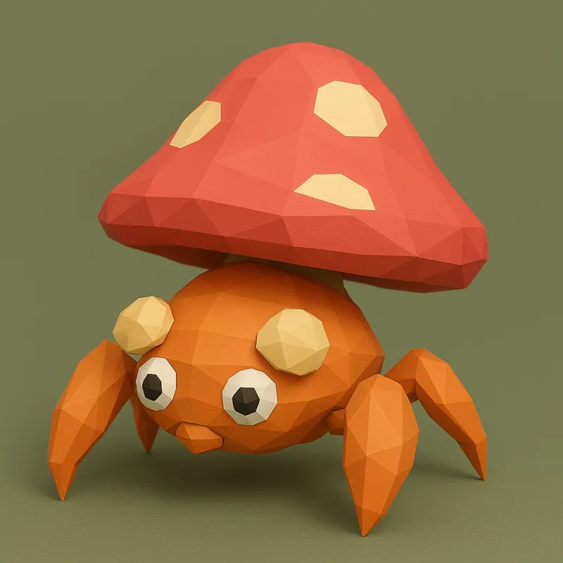#047 Parasect – Low Poly Pokémon