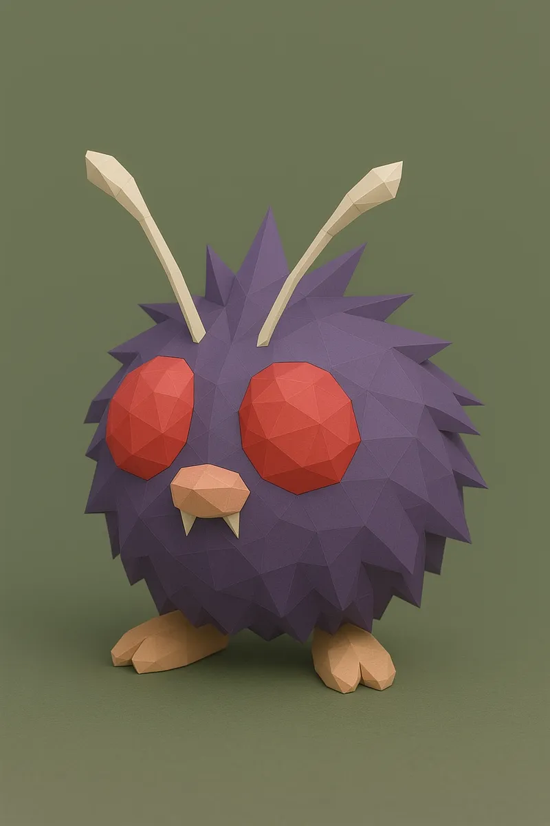 #048 Venonat – Low Poly Pokémon