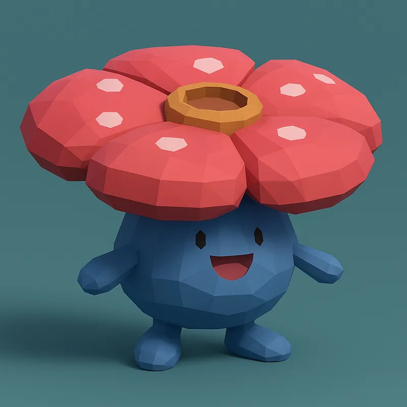 #045 Vileplume – Low Poly Pokémon