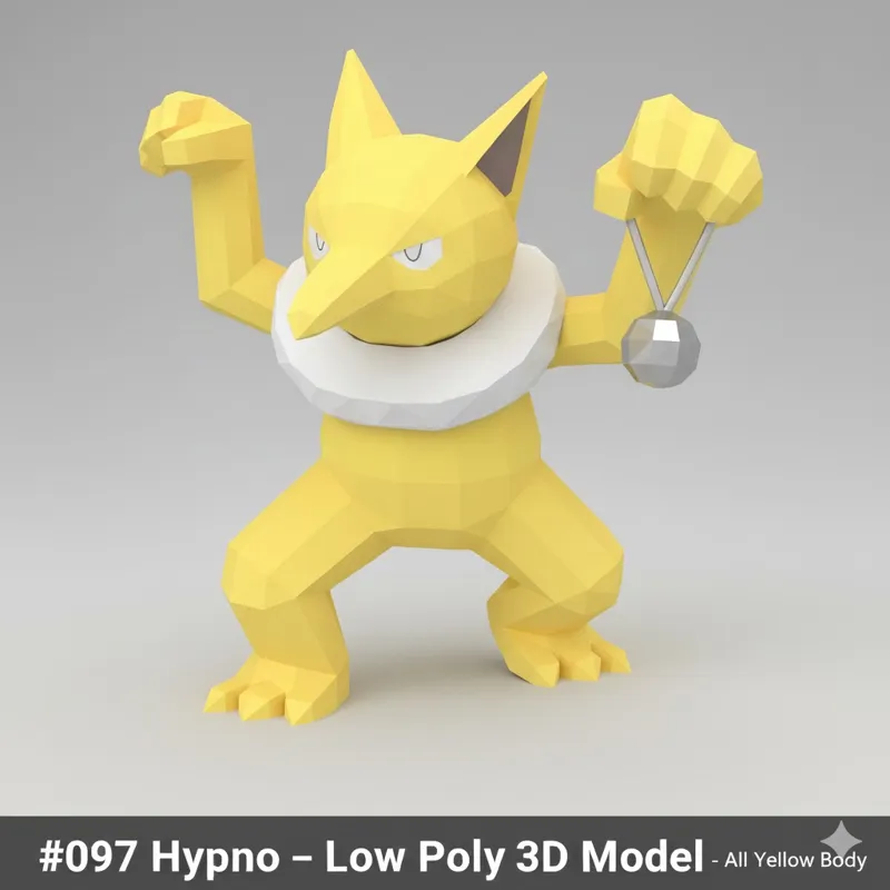 #097 Hypno – Low Poly Pokémon
