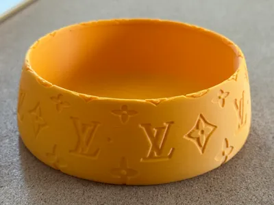 LV Pattern Dog Bowl