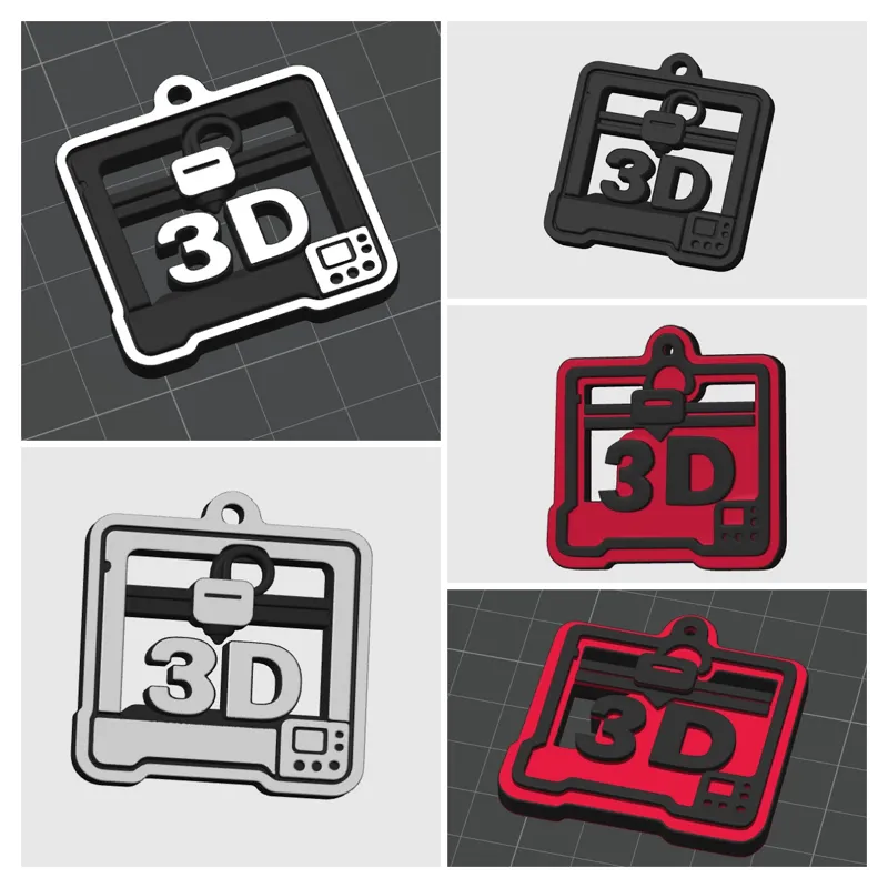 3D Printer Keychain Set – 2 Versions
