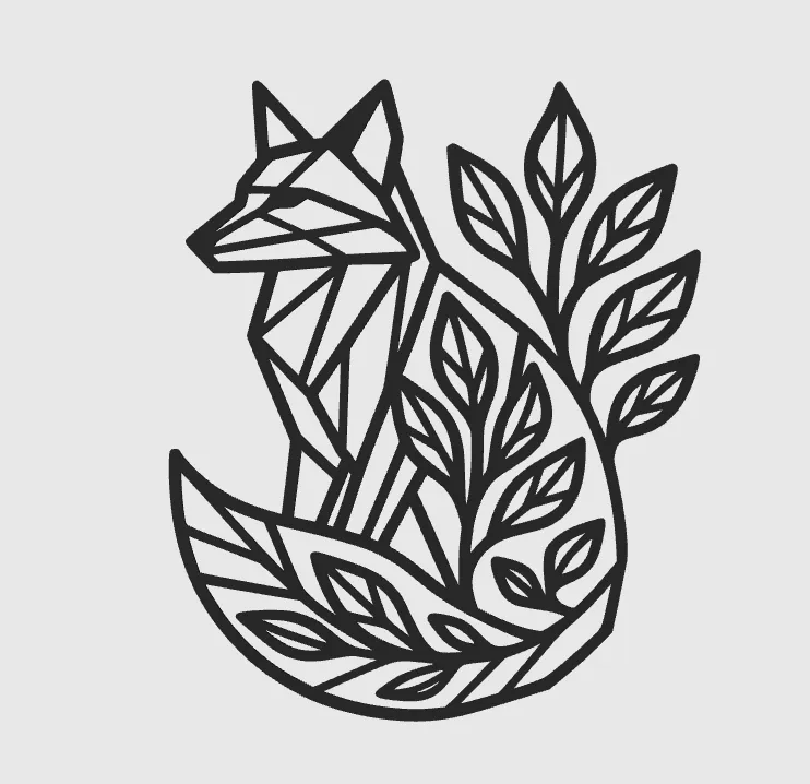 Geometric Fox 2D Wall Art Decoration