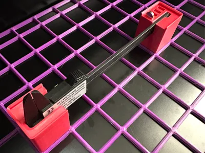 Gridfinity - Caliper Holder with 4 batteries holes
