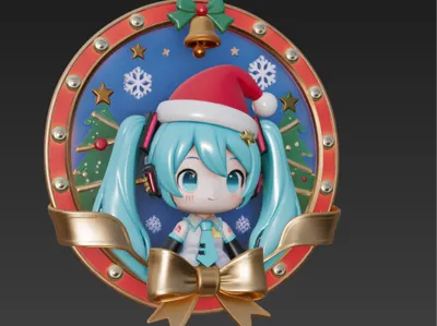 Christmas Hatsune Miku Badge