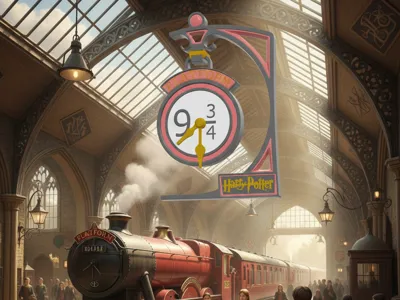 Harry Potter, Hogwarts, Platform 9 3/4 Grandfather Clock