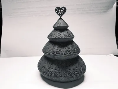Gothic Christmas Tree Carved Dark Pattern Christmas Tree Decoration