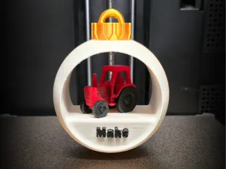 Christmas tractor bauble