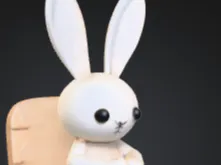 bunny on chair