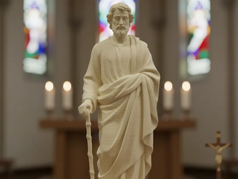 San Giuseppe con bastone statua religione 