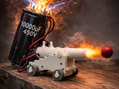 Capacitor Powered Electric Cannon
