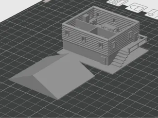 Mini mountain log hut