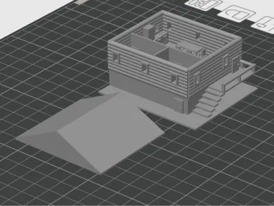 Mini mountain log hut