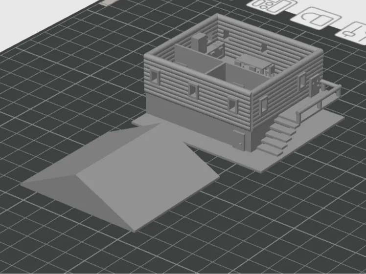 Mini mountain log hut