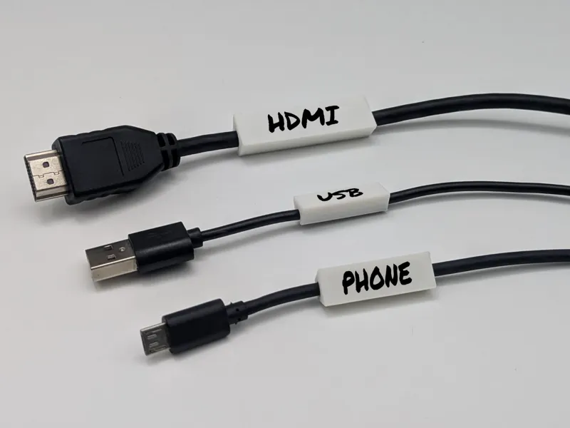 Universal cable tags - Customizable with Marker