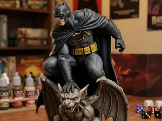 Batman Crouching on Gargoyle | Dark Knight Statue