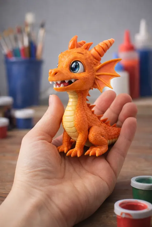 Little Fire Dragon – Cute Fantasy Dragon - Free 3D Print Model - MakerWorld