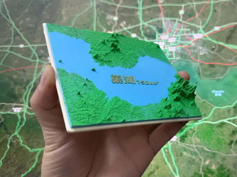 五大淡水湖巢湖 - 3D地形图