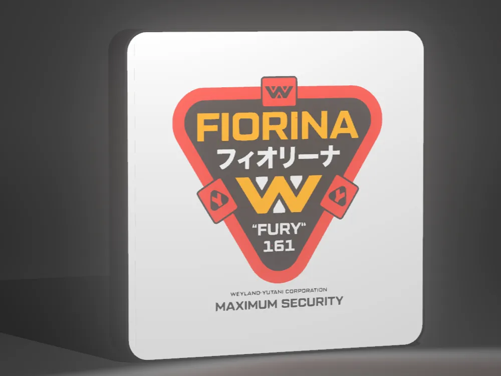 Alien 3 Fiorina (Security Sign) - Lightbox - Free 3D Print Model ...
