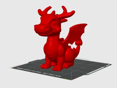 New Year dragon with wings and horns
