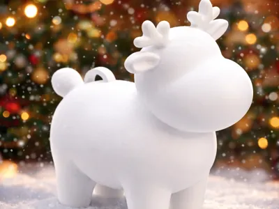 Cute Christmas Reindeer - Christmas Keychain