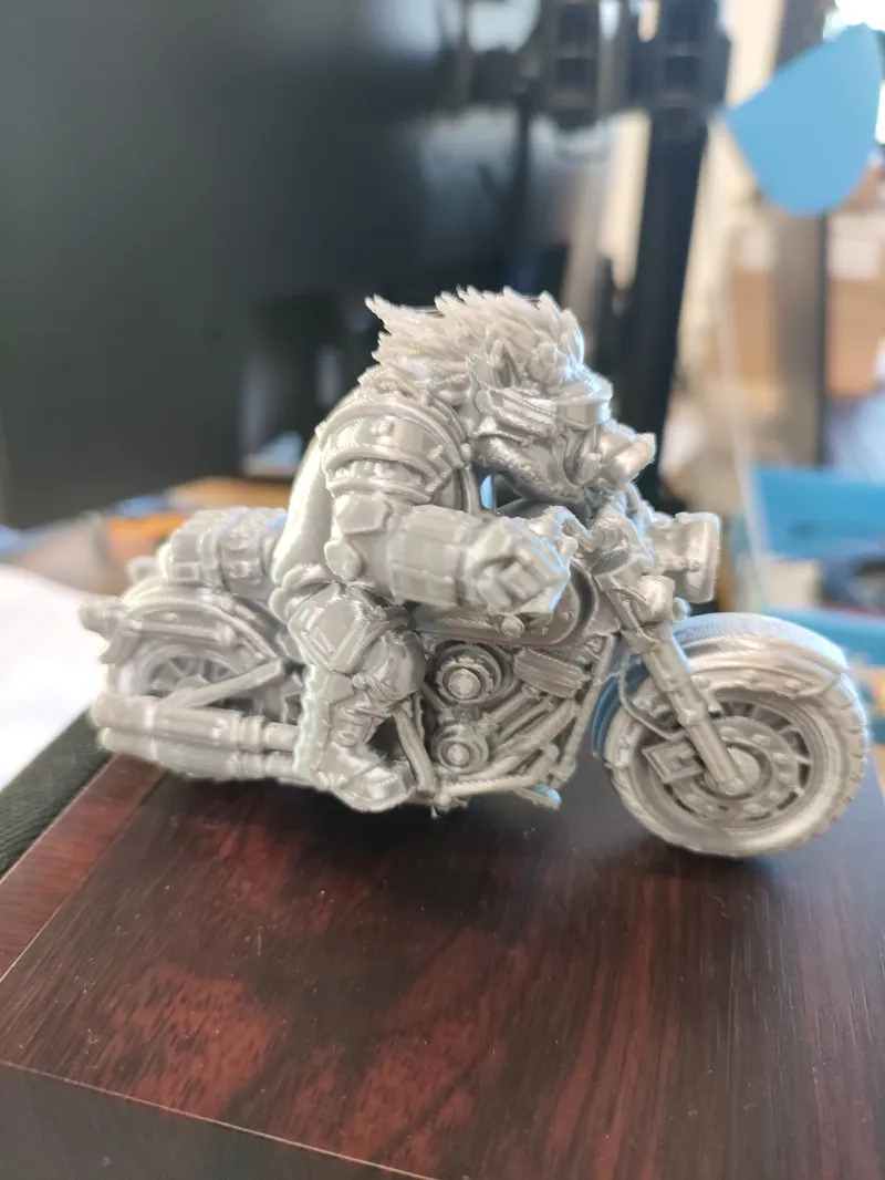 Steampunk Boar on a Motorcycle - AI Generated