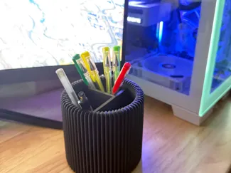 Minimalist Ribbed Pencil Holder | Desk Organizer