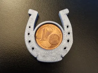Glücksbringer Hufeisen mit 1-Cent-Stück
