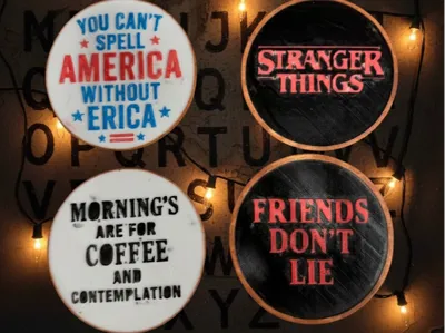 Stranger things four-piece coaster set