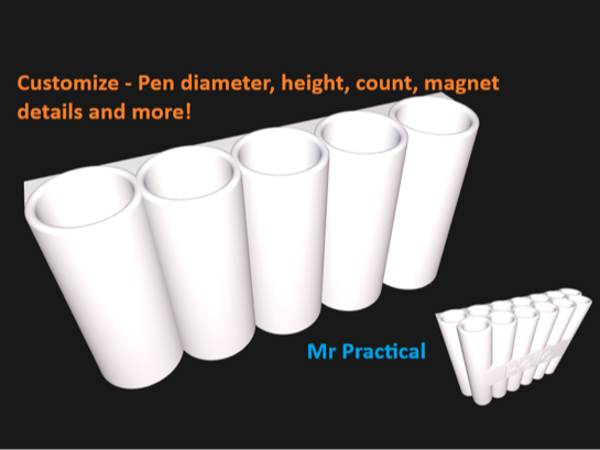 Customizable Magnetic Pen Holder
