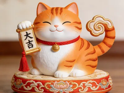 Chinese Style Lucky Cat Figurine