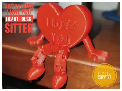 Articulated "I Love You" Heart - Desk Sitter