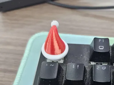 A Santa hat keycap made for Christmas