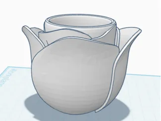 Rose shaped vase for small plants