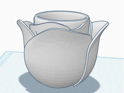 Rose shaped vase for small plants