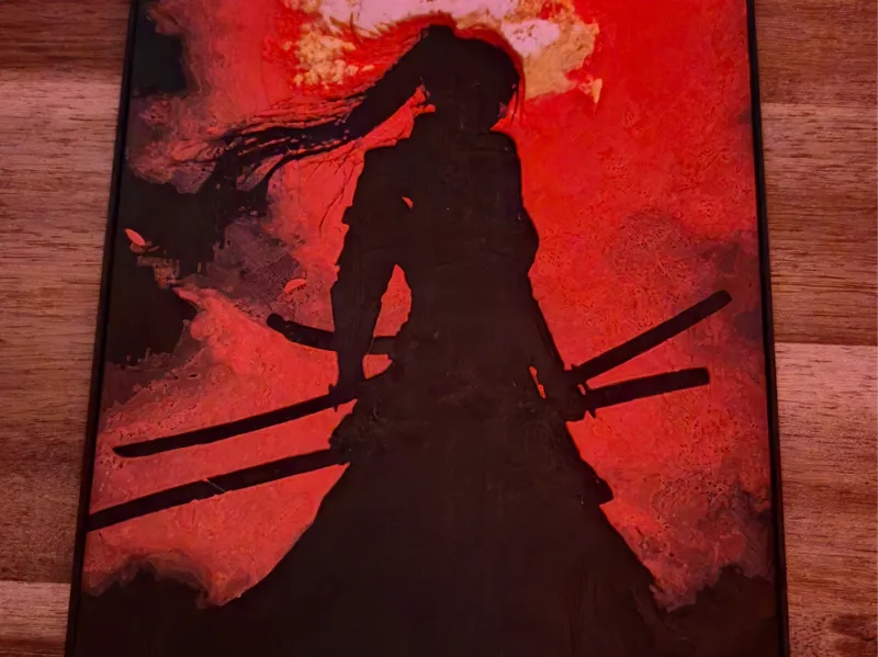 Samurai Woman Silhouette Hueforge