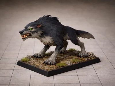 Wolf Miniature for D&D and Role-Playing Games
