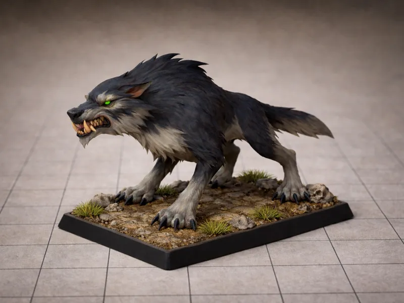 Miniatura de Lobo para D&D y Juegos de Rol
