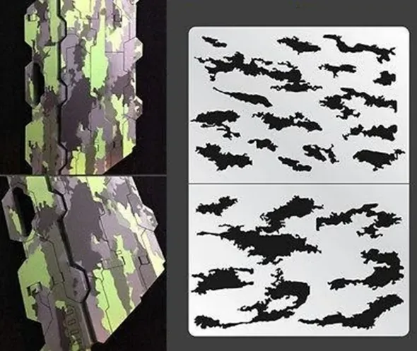 Pochoir camouflage à rayures