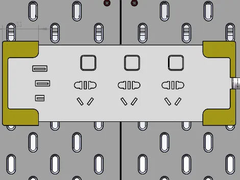 公牛插排宽7CM使用（洞洞板）